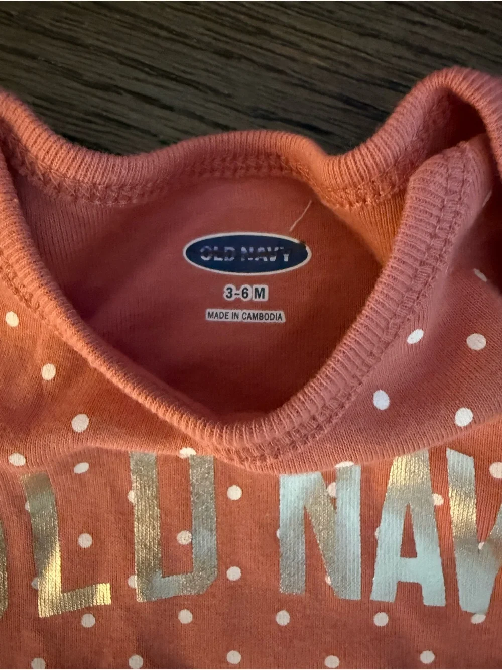 Old Navy Baby Girls' Pink Polka Dot One-Piece Bodysuit size 3/6 months NWOT